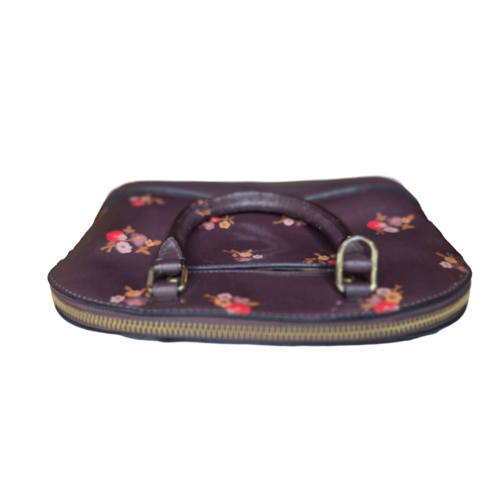 Coach Sierra Satchel Plum Floral Patent Leather Dome Handbag F57621 - Picture 10 of 10